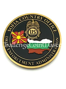 F90 DEA Sofia Bulgarien Country Office Drugs Narcotics Police Challenge Coin - Bild 1 von 2