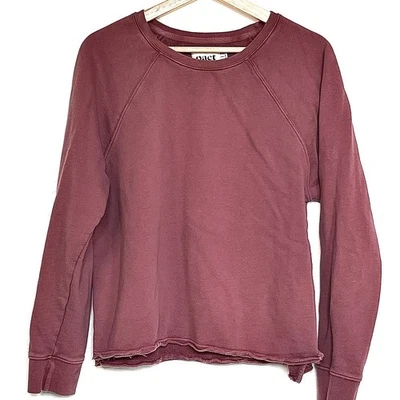 Pact Sweatshirt Pullover Womens Large Maroon Raw Hem Relaxed 100% Organic Cotton - Image 1 of 4