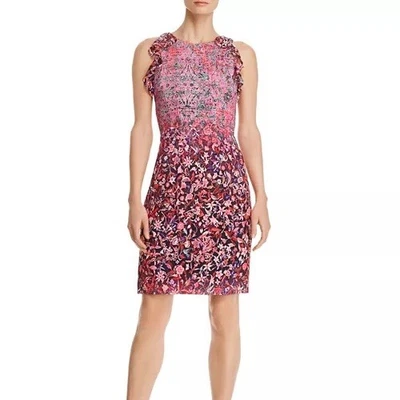 Vestido Vaina Elie TahariCarelle Ombré Estampado Floral Mangas Acampanadas Talla 4 EE. UU. Foto 1 de 4