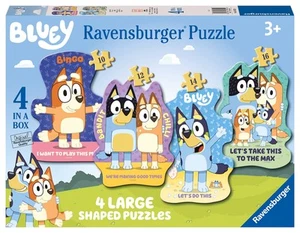 Ravensburger Bluey Toys - 4 Large Shaped Jigsaw Puzzles (10, 12, 14, 16 Pieces) - Picture 1 of 10