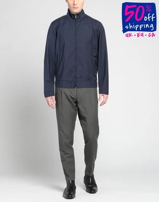 RRP€780 EMPORIO ARMANI Wool Jacket EU48 US38 M Dark Blue Full Zip - Image 1 of 4