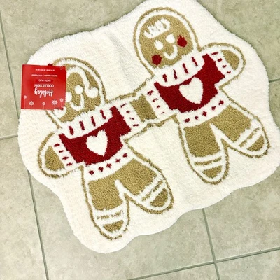 Alfombra de baño colección navideña pan de jengibre niño y niña 22x26 NUEVA decoración navideña Foto 1 de 3