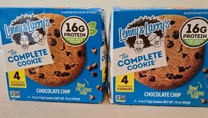 2x Lenny & Larrys Bar Chocolate Chip 4 Cookies Per Box, 16g Protein Open Box - Picture 1 of 3
