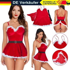 DHL Weihnachtskostüm Damen Sexy Bodysuit Weihnachtsmann Weihnachten Dessous Set - Bild 1 von 26