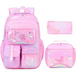 Kids School Backpack for Girls, Bookbag Backpack with Lunch Box & Pencial Pou... - Picture 1 of 7