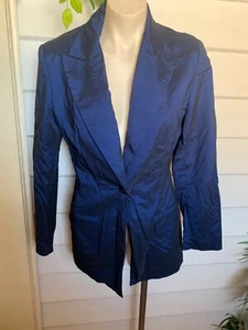 HOWARD SHOWERS Blue Metallic Jacket Size 10 - Picture 1 of 10