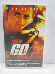 Gone in 60 Seconds, Nicholas Cage, VHS Tape, Vintage Video, Movie, M, 2000 - Picture 1 of 4
