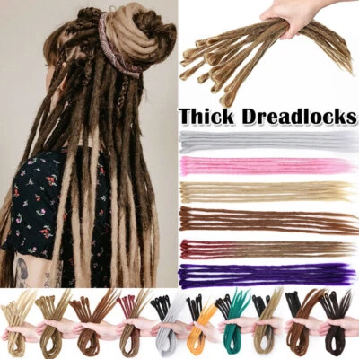 SEGO Unisex Dreadlocks Hair Extensions 6"-24" Crochet Braids Twist Dreads Faux Locs