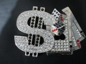Bling Gamblers Belt Buckle - Large - Picture 1 of 4