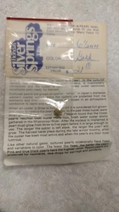 Vtg Authentic Cultured Pearl From Floridas Famous Silver Springs 1970s - Picture 1 of 3