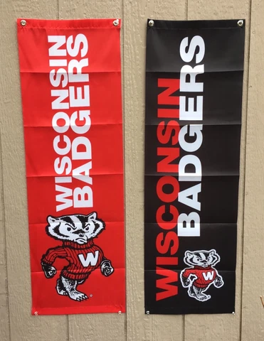 UW  Wisconsin Badger Football 2021 (2 pack) Banners/ Holiday Gift Cover