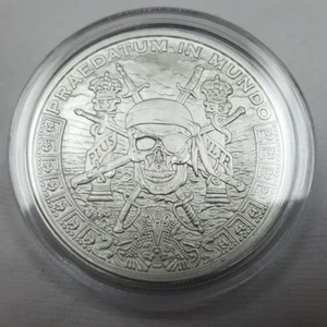 1oz Silver Shield Pieces of Eight .999 Fine Silver Round Pirate Skull Coin - Picture 1 of 2