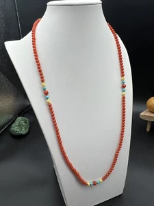 4.7mm 100% Natural NanHong Agate Bracelet 保山南红多圈手串➕原矿绿松~6mm保山南红~蜜蜡 🚥配饰 - Picture 1 of 10