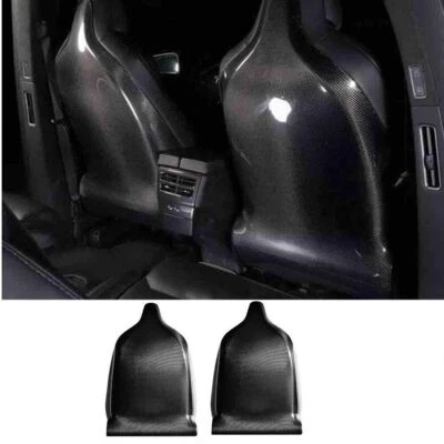 Tapa trasera de asiento de auto de fibra de carbono seca para Tesla Model X 2016-2019 2 piezas Foto 1 de 4