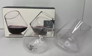 Viski Rolling Crystal Wine Glasses Roly Poly Tumblers Set of 2 - New - Open Box - Picture 1 of 5