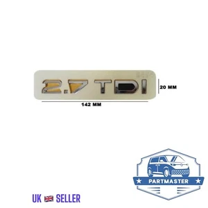 DISTINTIVO BARCA EMBLEMA POSTERIORE 2.7TDI CROMATO PER AUDI 20mm X 142mm - Foto 1 di 1
