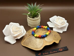 Armband Regenbogen aus Holzperlen, Perlenarmband, Regenbogen Farben, Regenbogen - Bild 1 von 6