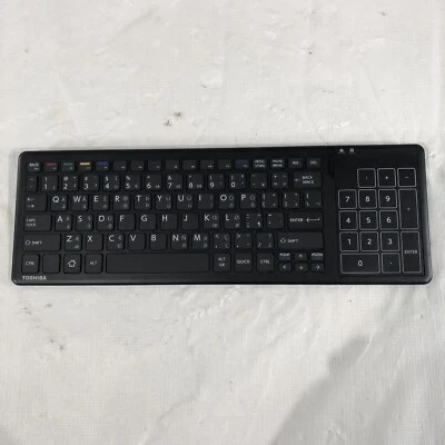 Toshiba Multi Language Wireless Touchpad Black Keyboard 062U50G - Image 1 of 4
