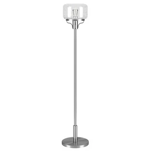 HomeRoots 62" Nickel Novelty Floor Lamp with Clear Seeded Glass Globe Shade - Picture 1 of 8