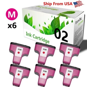 Cartucho de tinta magenta de alto rendimiento 6 piezas para impresora HP 02 para Photosmart 3110 3210 - Imagen 1 de 2