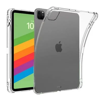 For iPad Pro 11/ 13 inch 2024 Shockproof Clear TPU Case with Pencil Holder Cover - Image 1 of 4