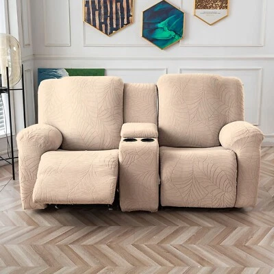 Recliner Loveseat Cover with Middle Console Sofa slipcover, Stretch Reclining - Image 1 of 4