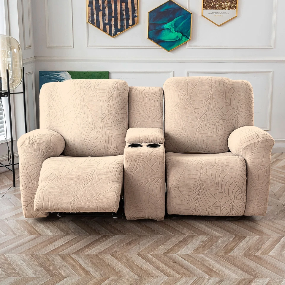 Recliner Loveseat Cover with Middle Console Sofa slipcover, Stretch Reclining - Image 1 of 4