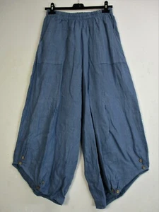 LAGENLOOK 100% LINEN ITALIAN CROPPED TROUSERS POCKETS 12 COLS:One Size: Regular - Picture 1 of 16