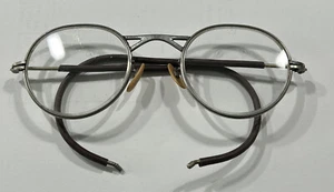 Vintage Antique Unmarked Rounded Eyeglass Full Rim Frame Flexible Ear - Picture 1 of 9