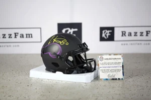 Von Cris Carter signierter Minihelm Vikings Eclipse Alternate Speed (Schwartz Echtheitszertifikat) - Bild 1 von 3