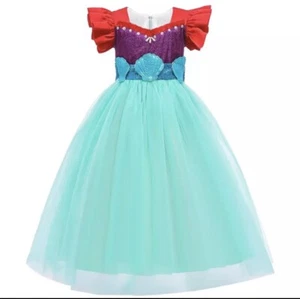 Sirena Ariel Princesa Vestido Niñas Para Niños Halloween Juegos con disfraces Fiesta 130cm 5-6T - Imagen 1 de 9