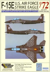 DXM Aufkleber 1/72 F-15E Strike Eagle 4. FW 75th Anniversary Schema - Bild 1 von 4