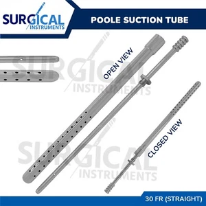 POOLE Suction Tube 8.75" With 30 French O.D. Straight Stainless  German Grade - Picture 1 of 9
