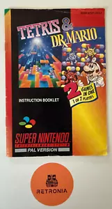 Tetris & Dr Mario Super Nintendo SNES Game Instruction Manual PAL Version - Picture 1 of 3