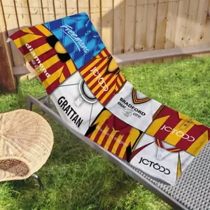 Bradford Retro Shirt Montage Beach Towel Classic Kits Gym Travel Sport - Picture 1 of 2