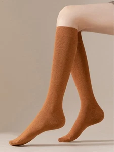 6 pares de calcetines cálidos de algodón puro hasta la rodilla para mujer para invierno 2025 - Imagen 1 de 16