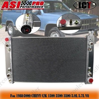 3-Row Aluminum Radiator For 1988-2000 CHEVY C/K 1500 2500 3500 5.0L 5.7L V8 Foto 1 de 4