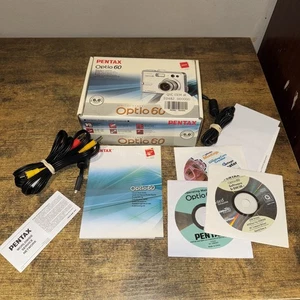 Pentax Optio 60 BOX ONLY w/ CD's, Cords & Manuals No Camera - Picture 1 of 1
