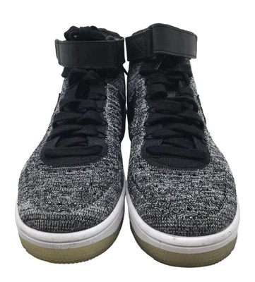 Nike Air Force 1 Flyknit Womens High-Top Shoes Size 6 Black/Gray White Sole - Image 1 of 4