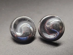 Vintage Napier Earrings Chunky Signed Clip Ons Silver Tone - Picture 1 of 4