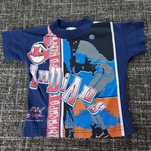 Vintage 1996 Original Merchandise Kleinkinder Cleveland Indianer blau T-Shirt Größe 3 - Bild 1 von 7