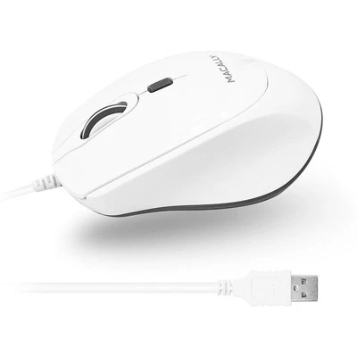 Wired Mac Mouse White (Smooth and Quiet) Comfortable USB Corded Mouse for Lap... - Image 1 of 4