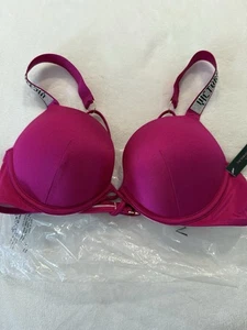 Victoria's Secret Push-Up-Bikini-Top Glanz Träger Bombshell 36B pink NEU - Bild 1 von 6