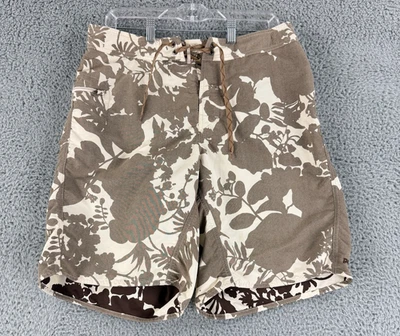 Pantalones Cortos Patagonia Wavefarer Para Hombre Talla 33 Marrón Floral Verano Playa Exterior Foto 1 de 4