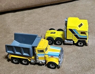 1981 Matchbox Peterbilt Yellow Dump Truck and Semi Truck Tractor - Image 1 of 4
