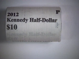 2012-P Kennedy Half Dollar 20-Coin Roll BU (Mint Wrapped), tail-tail roll - Picture 1 of 4