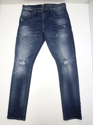 PRPS Windsor Tapered Skinny Stetch Distressed Jeans Mens 38 FITS 34 Blue Fades - Image 1 of 4