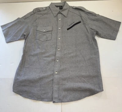 Camisa Rocawear Manga Corta Abotonada Con Bolsillos Talla M Gris Foto 1 de 4