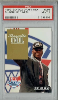 PSA 9 Shaquille O'Neal 1992 Skybox #DP1 Draft Pick Rookie Card - Image 1 of 3