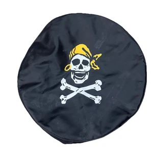 Jolly Roger Skull Crossbones Yellow Bandana Spare Tire Cover Jeep SUV RV 32x10” - Picture 1 of 15